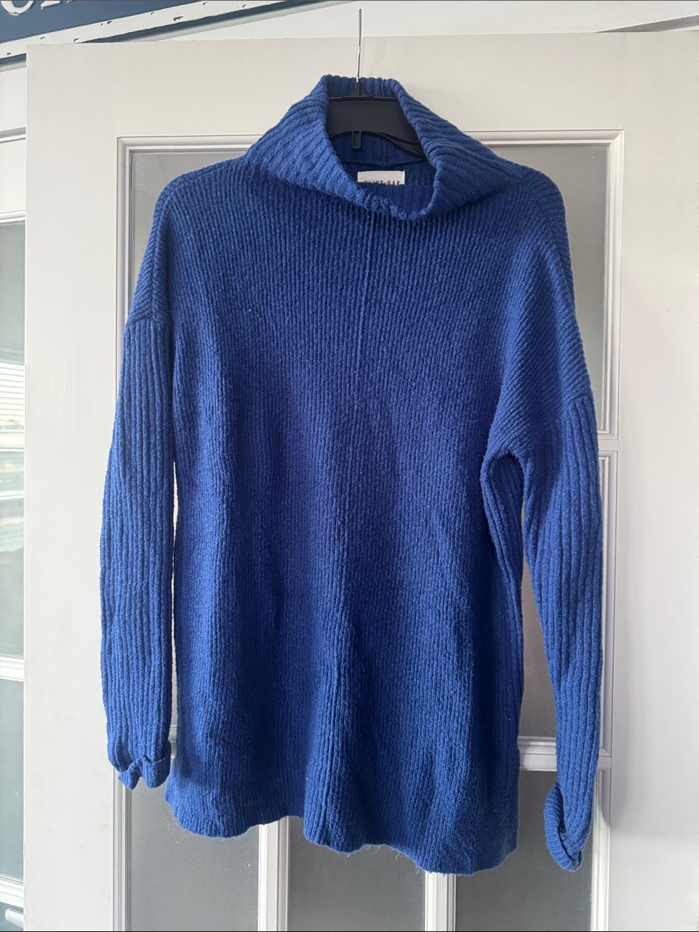 Blue Cowl Neck Sweater